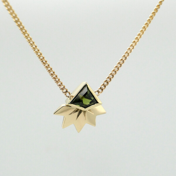 OCTOGON SUN COLLIER MET GROENE TOERMALIJN